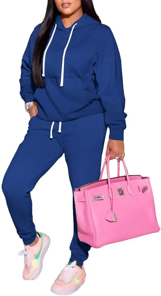 PINSV Sweatsuits Women 2 Piece Outfits Casual Jogging Suits Long Sleeve Hoodie Sweatpants Two Piece Tracksuits Sets