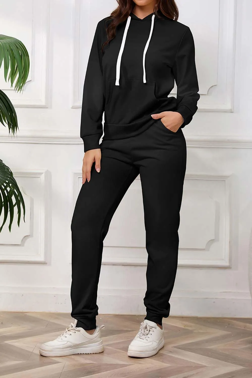 PINSV Sweatsuits Women 2 Piece Outfits Casual Jogging Suits Long Sleeve Hoodie Sweatpants Two Piece Tracksuits Sets