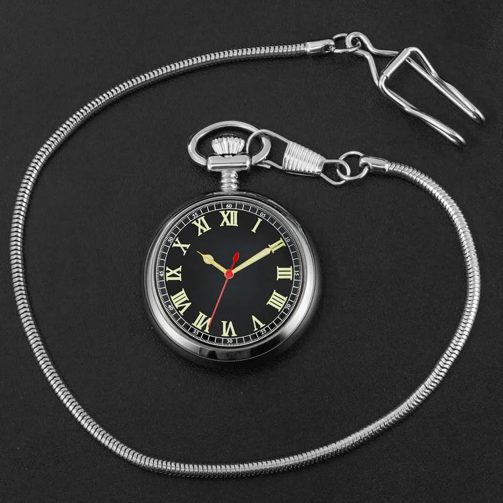 Pocket Watch Copper Hand Wind Mechanical Pocket Watches Steampunk with Chain&Box