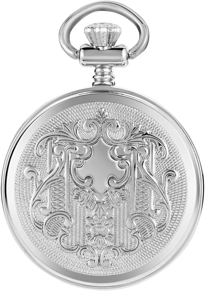 Pocket Watch Copper Hand Wind Mechanical Pocket Watches Steampunk with Chain&Box