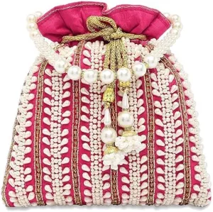 Potli Bags for Women Evening Bag Clutch Ethnic Bride Purse with Drawstring (FPB05)