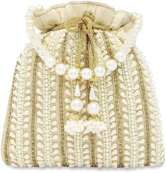 Potli Bags for Women Evening Bag Clutch Ethnic Bride Purse with Drawstring (FPB05)