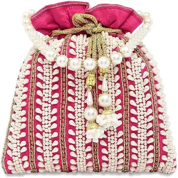 Potli Bags for Women Evening Bag Clutch Ethnic Bride Purse with Drawstring (FPB05)
