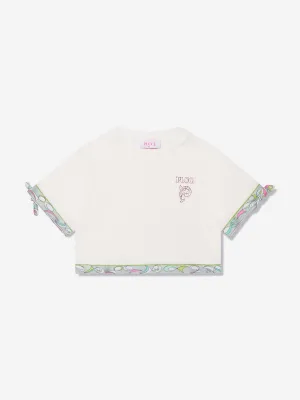 Pucci Girls Branded T-Shirt in Ivory