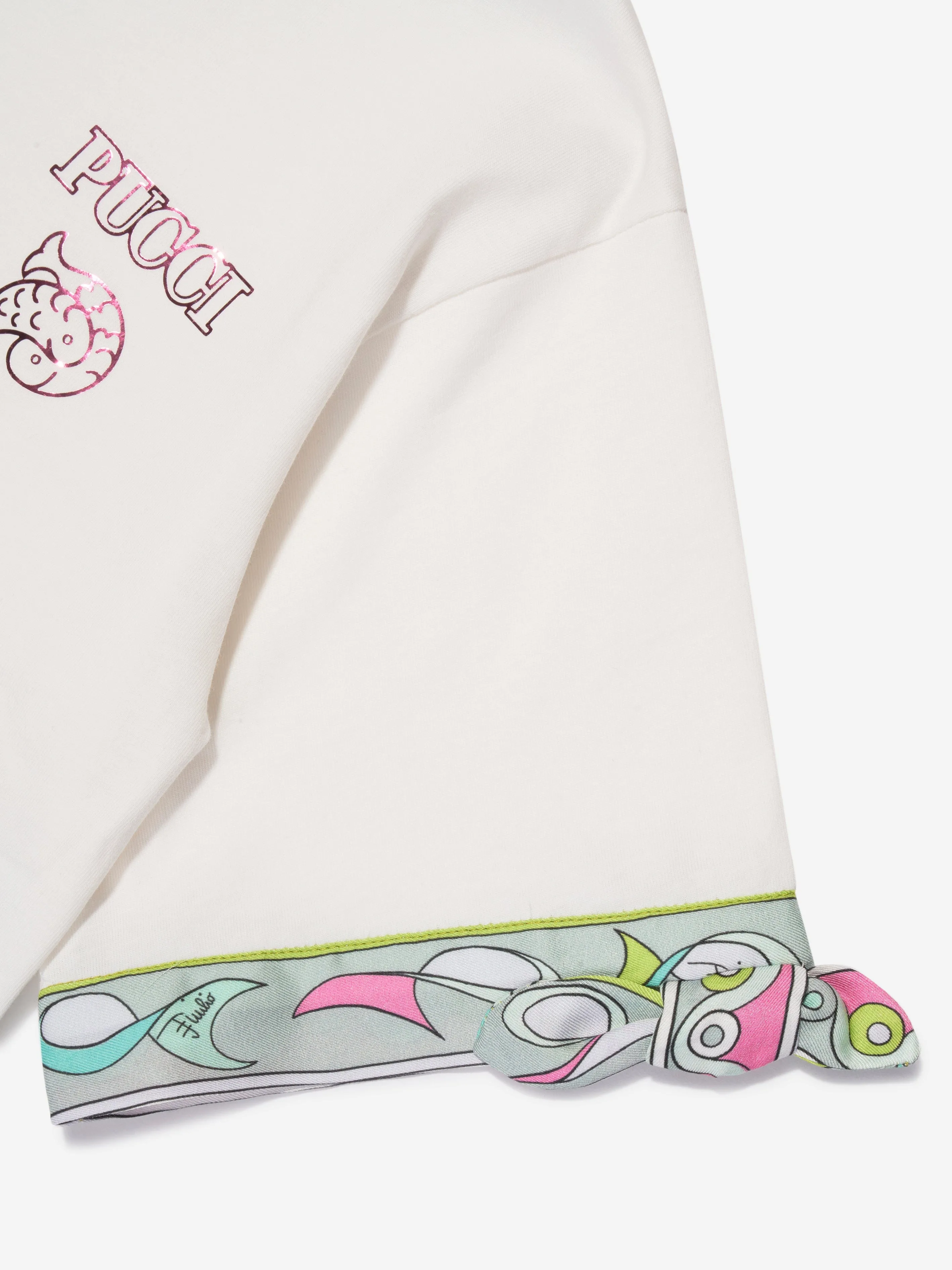Pucci Girls Branded T-Shirt in Ivory