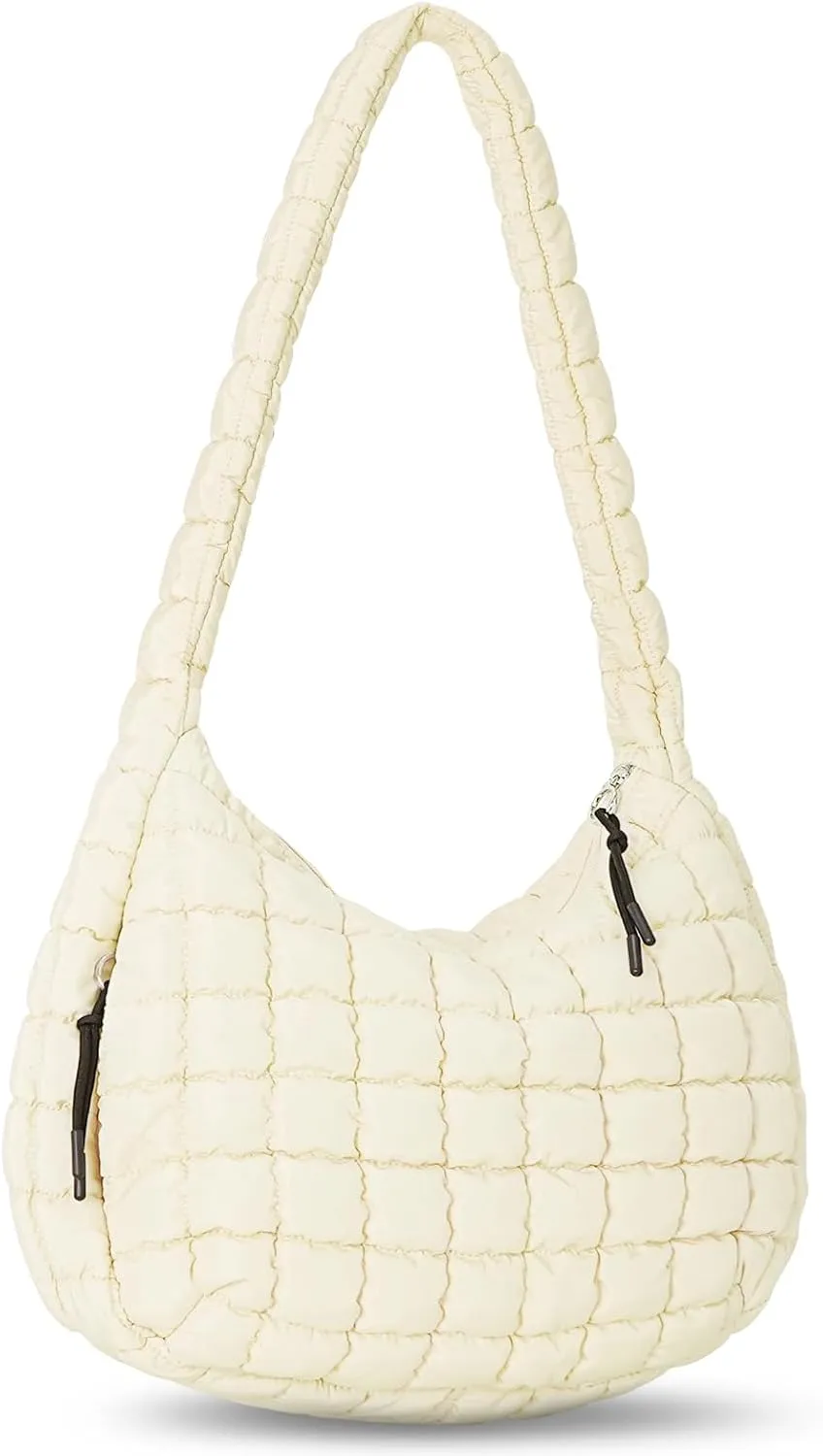 Puffer Tote Bag Quilted Carryall Bag Crossbody Bag Puffy Shoulder Bag for Women Lightweight Hobo Bags