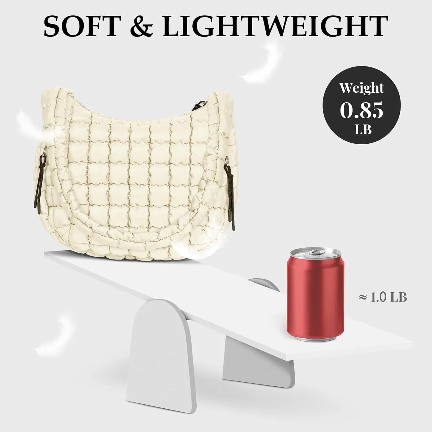 Puffer Tote Bag Quilted Carryall Bag Crossbody Bag Puffy Shoulder Bag for Women Lightweight Hobo Bags
