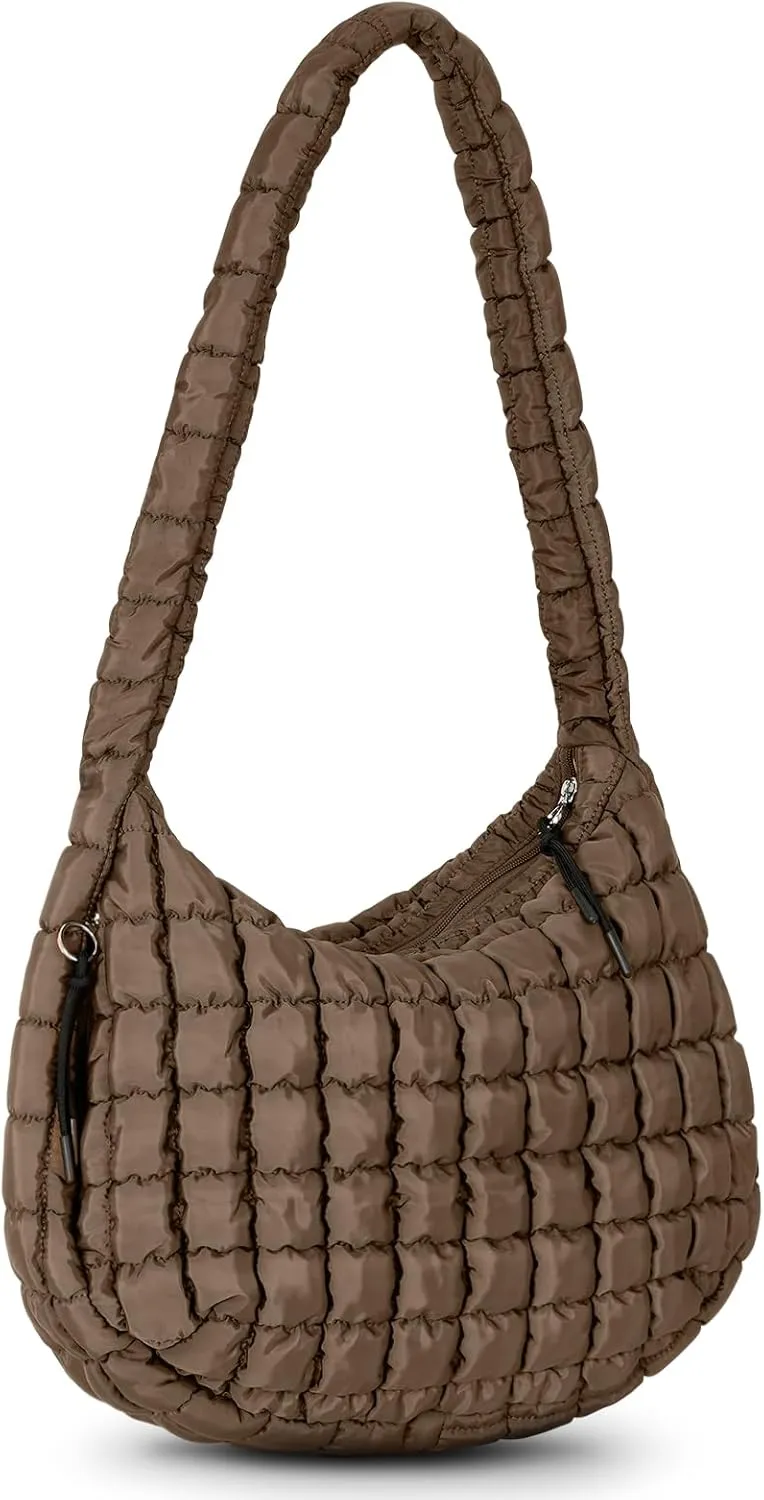 Puffer Tote Bag Quilted Carryall Bag Crossbody Bag Puffy Shoulder Bag for Women Lightweight Hobo Bags