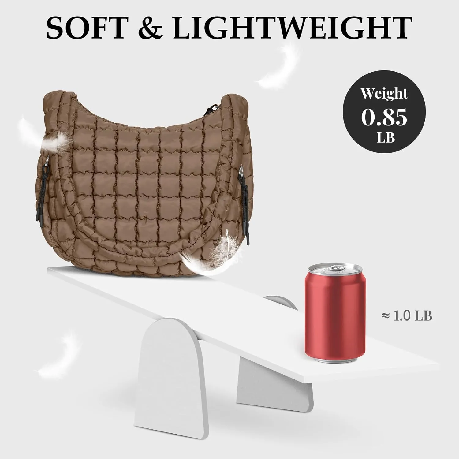 Puffer Tote Bag Quilted Carryall Bag Crossbody Bag Puffy Shoulder Bag for Women Lightweight Hobo Bags