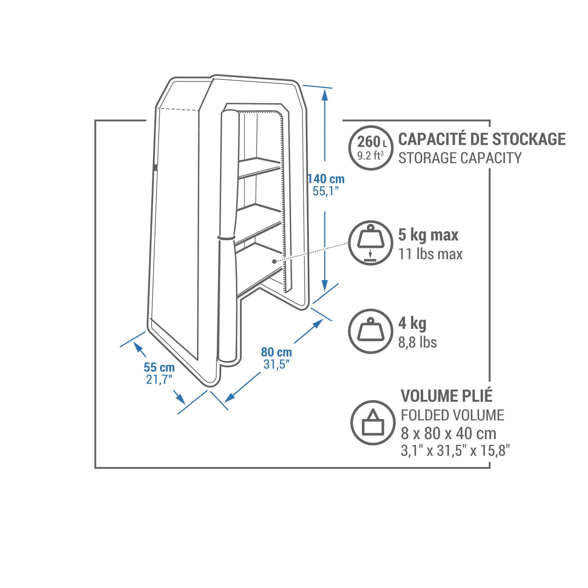 Quechua Air Seconds Inflatable Camping Cupboard