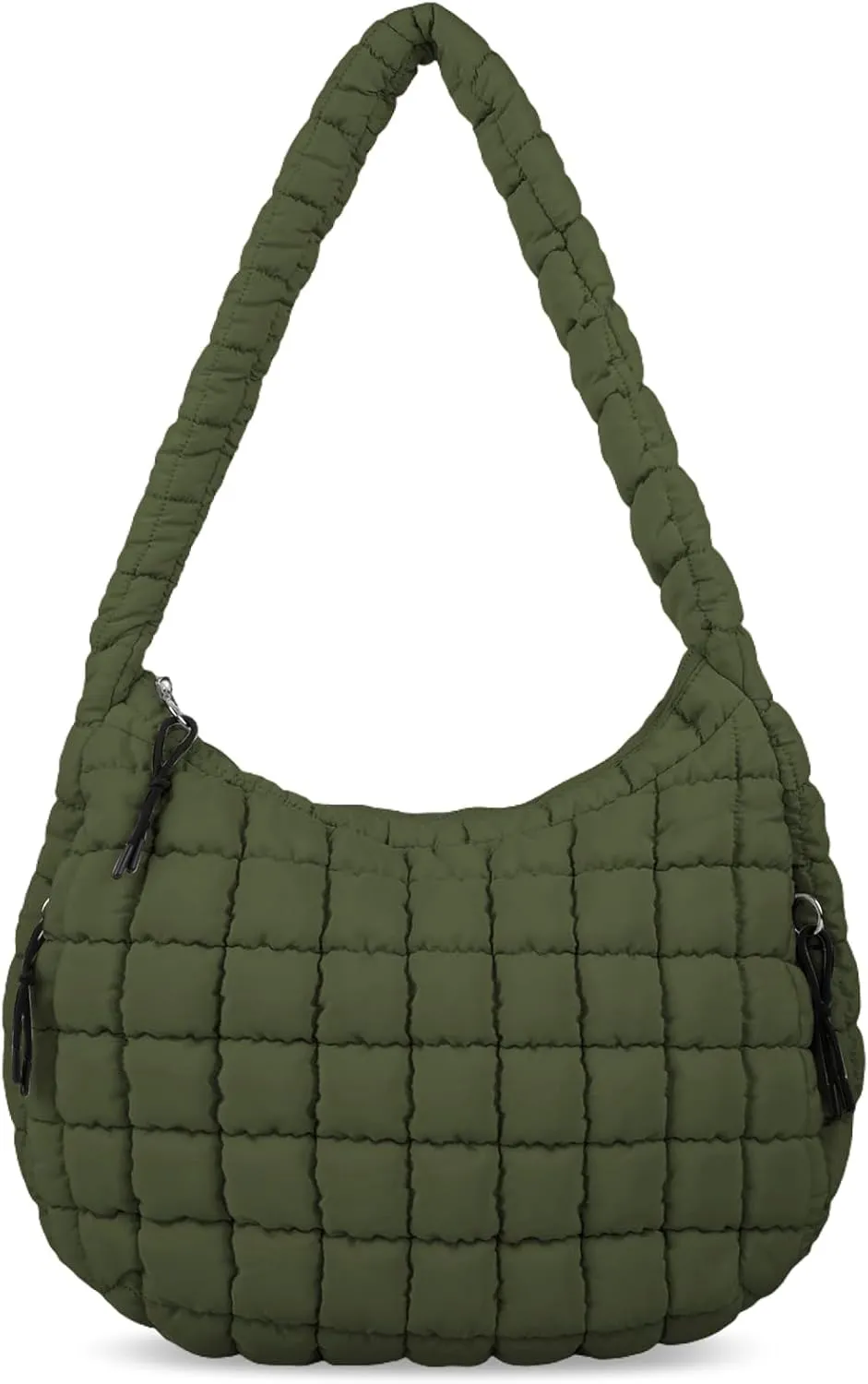 Quilted Puffer Tote Bag for Women - Large Crossbody Bag, Lightweight Nylon Puffy Carryall Hobo Puff Shoulder Bag