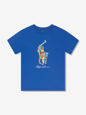 Ralph Lauren Boys Logo Print T-Shirt in Blue