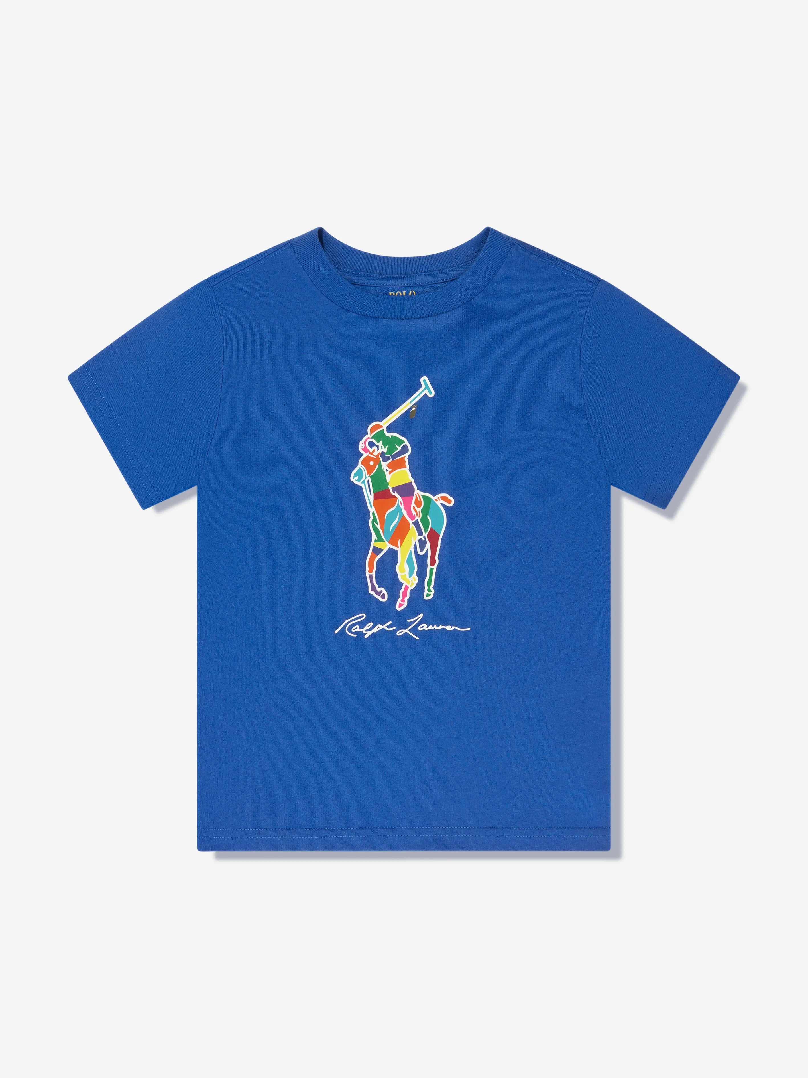 Ralph Lauren Boys Logo Print T-Shirt in Blue