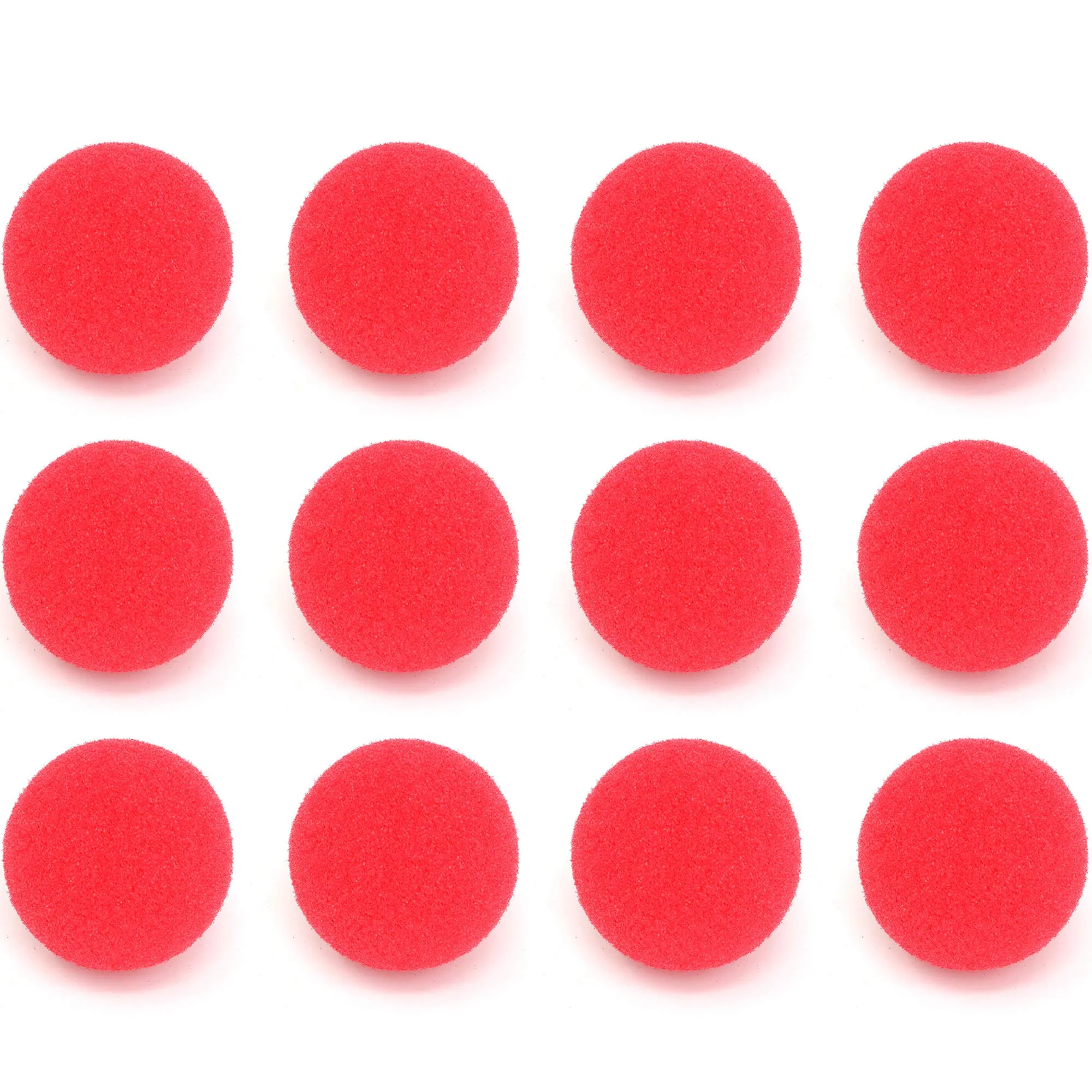 Red Carnival Clown Noses - Red Sponge Nose for Circus Costume Party Supplies - 12 Pieces