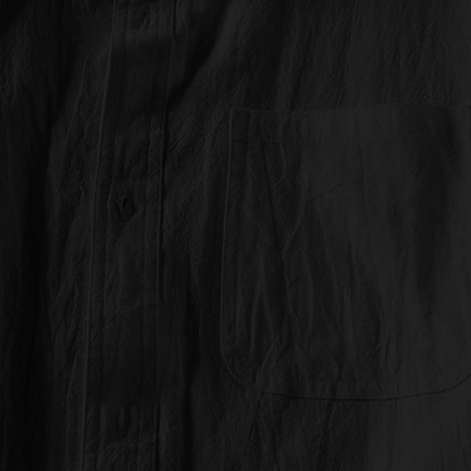 RTRDE Men's Linen Shirts Summer Stand-Up Collar Five-Point Mid-Sleeve Shirt Cotton Loose Solid Color Top Shirts