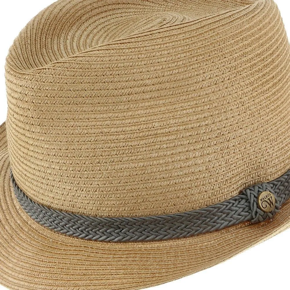 Sandbar Paper Braid Straw Fedora Hat for Men  Lightweight Summer Hat with Grey Band, Breathable Design