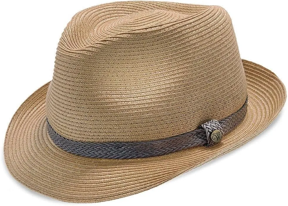 Sandbar Paper Braid Straw Fedora Hat for Men  Lightweight Summer Hat with Grey Band, Breathable Design