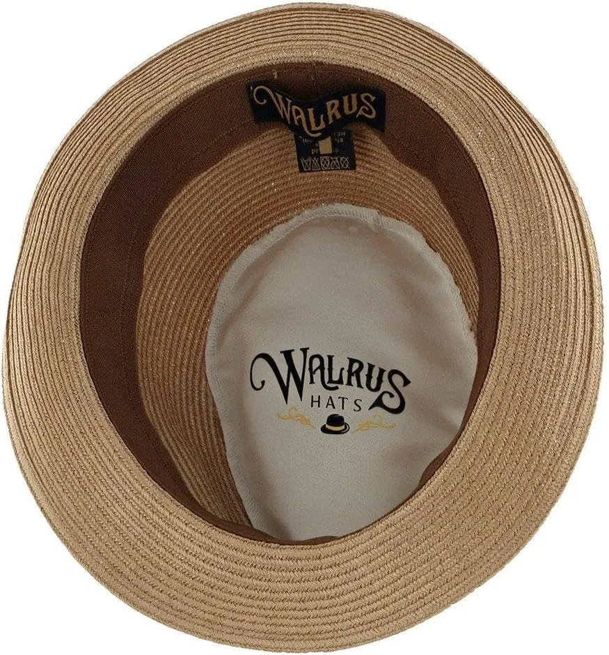 Sandbar Paper Braid Straw Fedora Hat for Men  Lightweight Summer Hat with Grey Band, Breathable Design