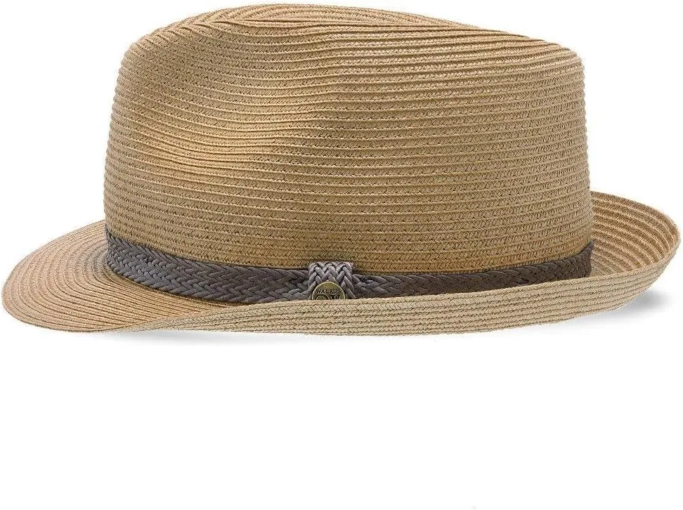 Sandbar Paper Braid Straw Fedora Hat for Men  Lightweight Summer Hat with Grey Band, Breathable Design