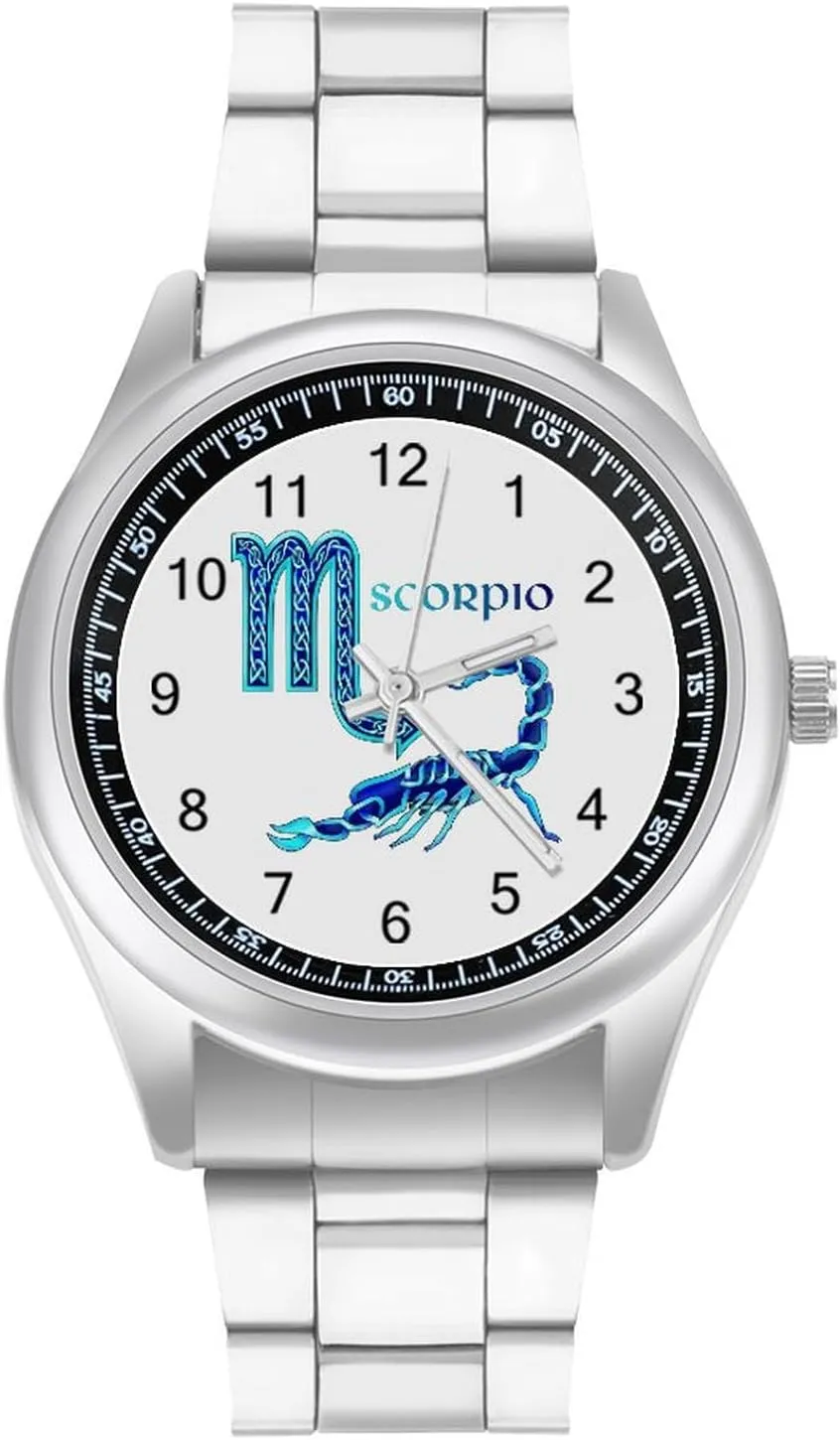 Scorpio Stainless Steel Strap Business Watches for Men Easy Reader Work Casual Watch
