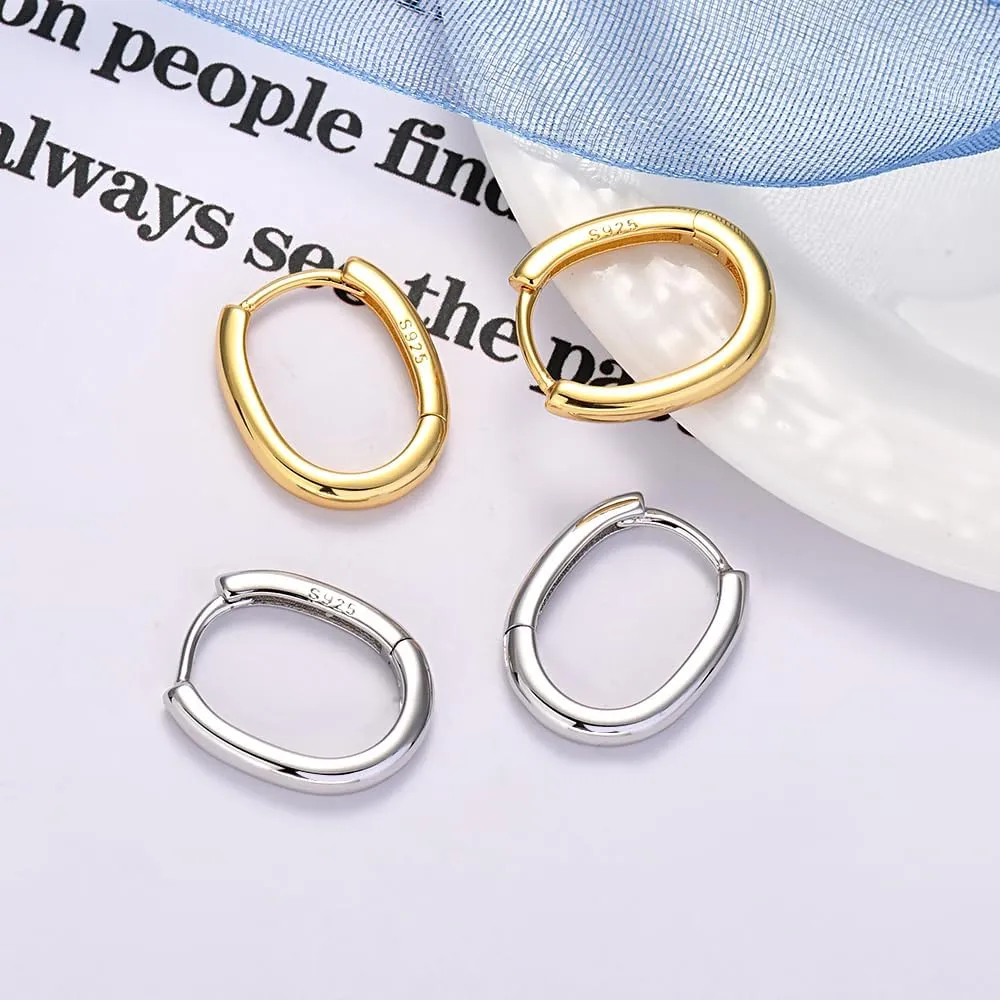 Seraphina U Shape Hoop Earrings, 14K Gold Plated Lightweight Huggie Hoop Earrings Small Hoops for Women
