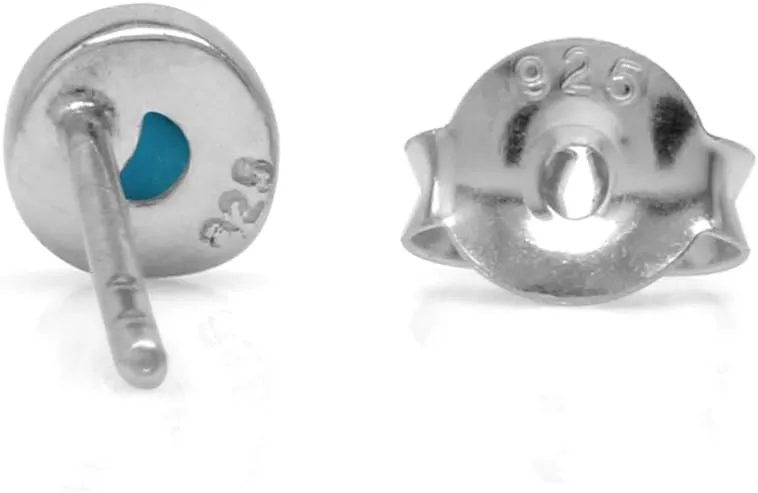 Silvershake 3MM Ultra Petite Bezel Set Cabochon Stone White Gold Plated or Yellow Gold Plated 925 Sterling Silver Second or Third Hole Minimalist Stud Earrings Jewelry for Girls Teen Women