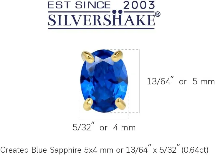 Silvershake 5X4mm Petite Oval Shape Birthstone Gemstones White Gold Plated or Yellow Gold Plated 925 Sterling Silver Stud Earrings Jewelry for Women or Teens First or Second Hole Piercing