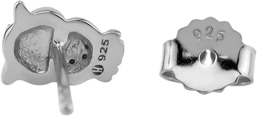 Silvershake Petite Gemstone White Gold Plated or Yellow Gold Plated 925 Sterling Silver Wise Owl Casual Stud Earrings Jewelry for Women or Teens