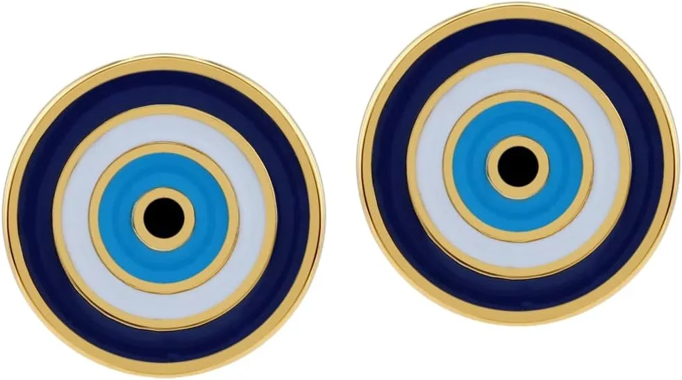 Silvershake Petite White Gold Plated or Yellow Gold Plated 925 Sterling Silver Evil Eye Symbol of Protection Leverback Dangle Drop or Stud Post Earrings Jewelry for Women or Teens