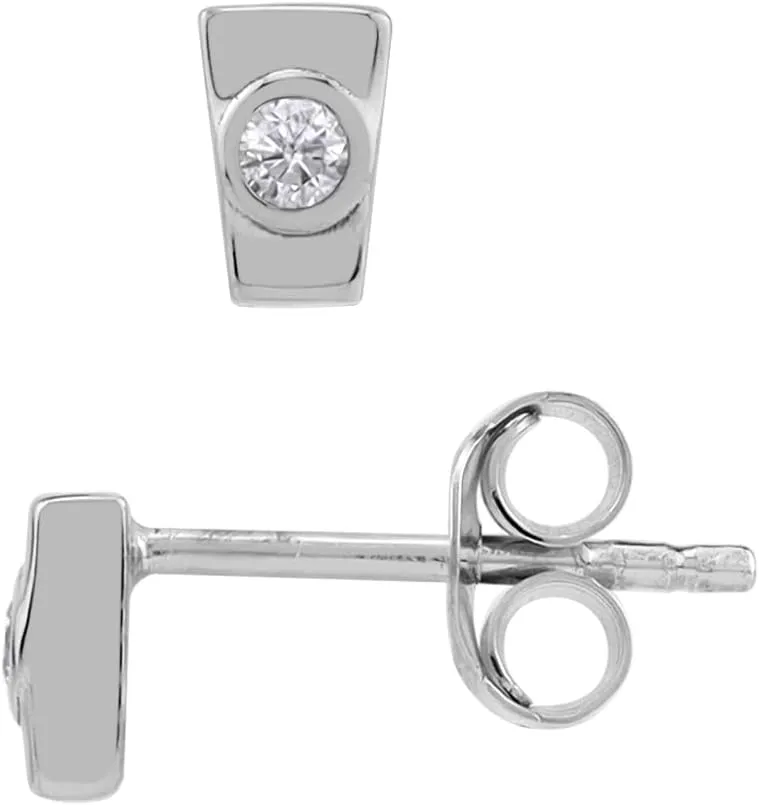 Silvershake Ultra Petite White Gold Plated or Yellow Gold Plated 925 Sterling Silver Minimalist Tiny Casual Stud Post Gemstone Earrings Jewelry for Women