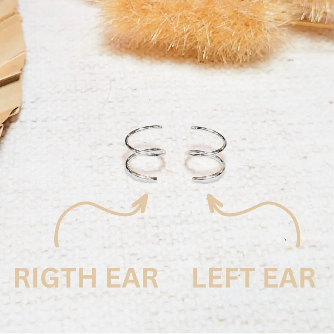 Solid Sterling Silver Double Hoop Twist Earrings for Single Piercing. Tiny Spiral Huggie Hoop Illusion Earrings for Women. Double Hoop Nose or Helix Ring.