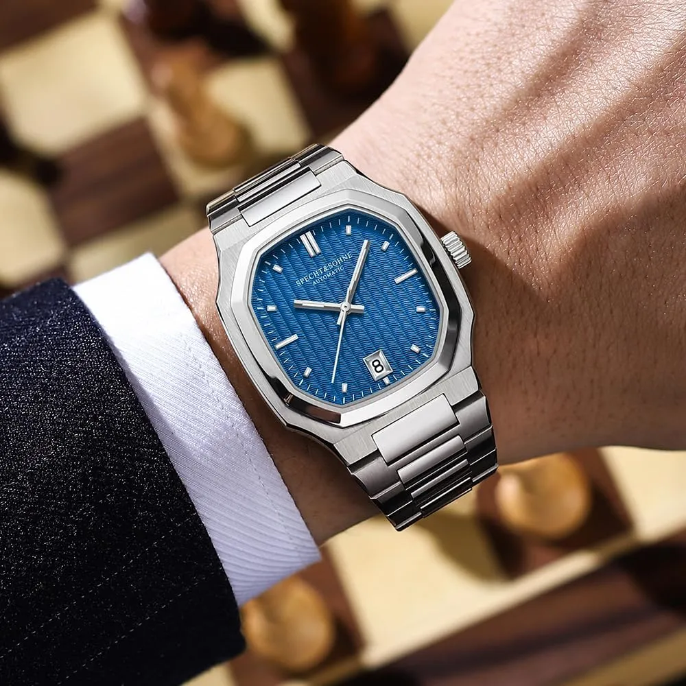SPECHT&SOHNE Watches for Men 38MM Rare Elegant Automatic Mechanical Watch Stainless Steel Sapphire Crystal Waterproof