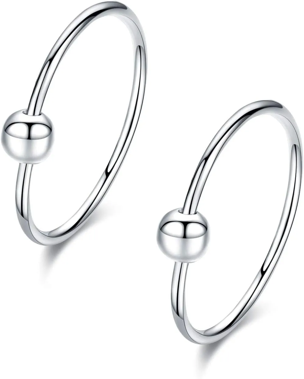 Sterling Silver Cartilage Earrings Gold/Black/Rose Hypoallergenic Mini Tiny Small Huggie Hoops Ear Piercing Helix Endless Ball Bead Nose Sleeper Earrings for Women