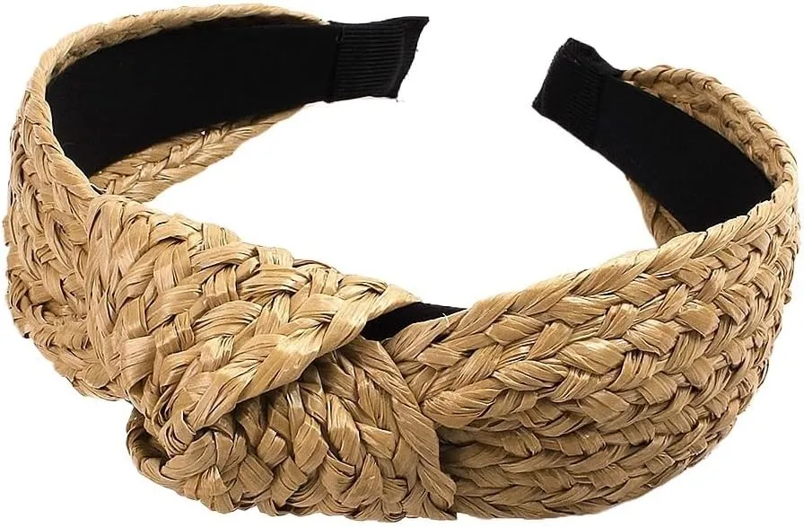Straw Headband, Hairpin Headband, Simple And Wide Edged, Fresh And Knotted Headband