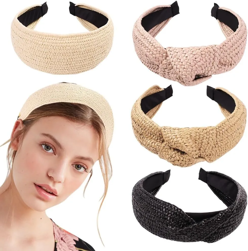 Straw Headband, Hairpin Headband, Simple And Wide Edged, Fresh And Knotted Headband