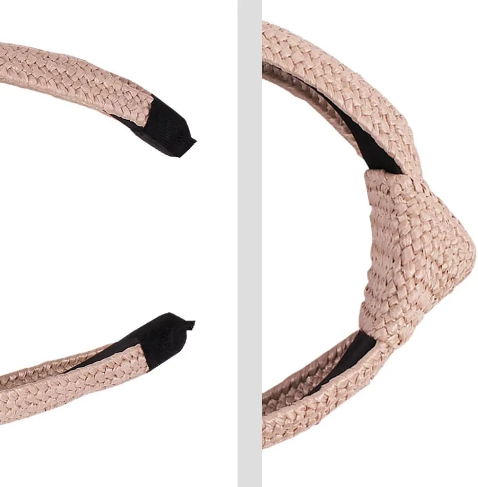 Straw Headband, Hairpin Headband, Simple And Wide Edged, Fresh And Knotted Headband