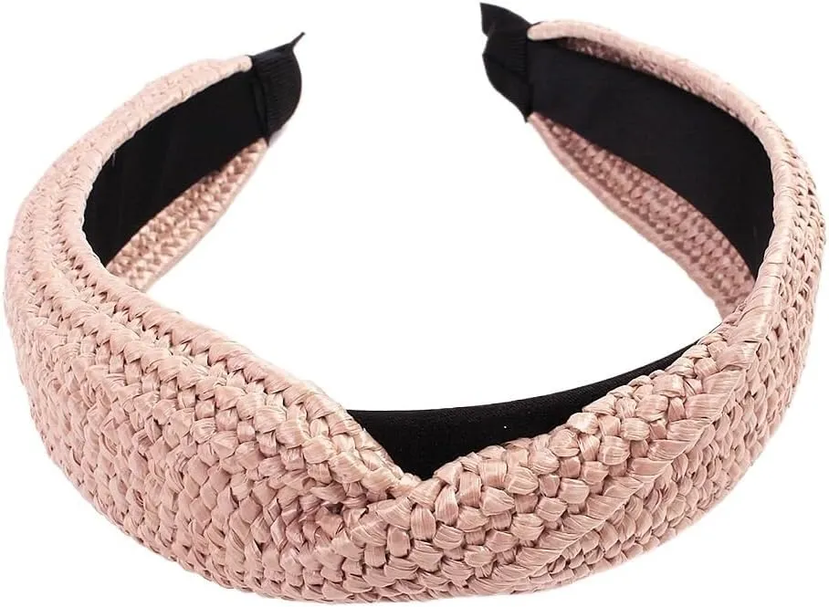 Straw Headband, Hairpin Headband, Simple And Wide Edged, Fresh And Knotted Headband