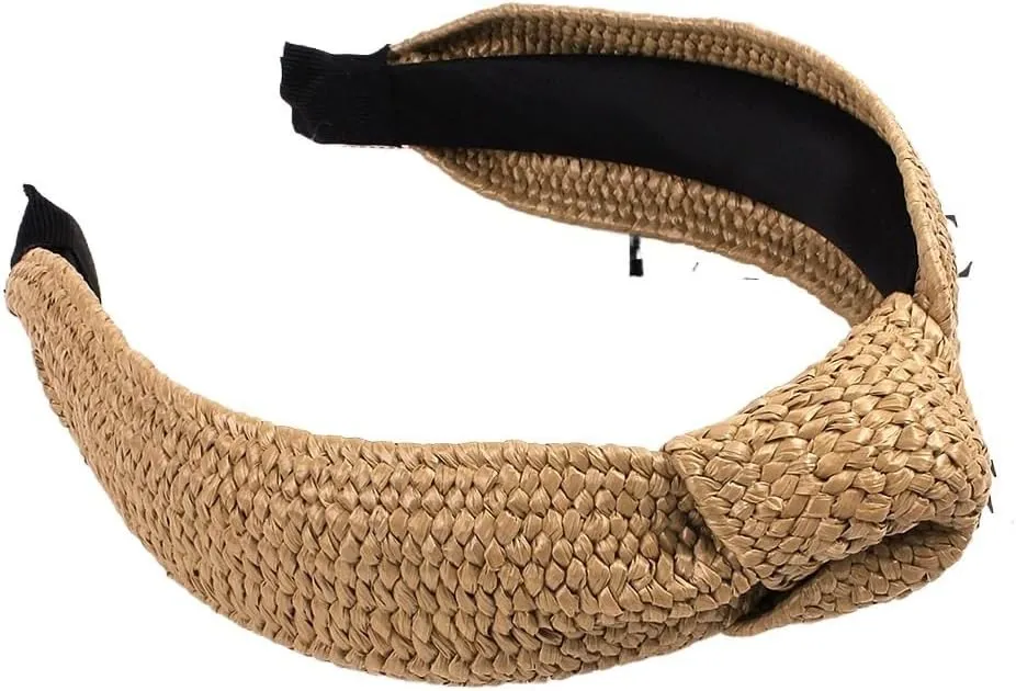 Straw Headband, Hairpin Headband, Simple And Wide Edged, Fresh And Knotted Headband
