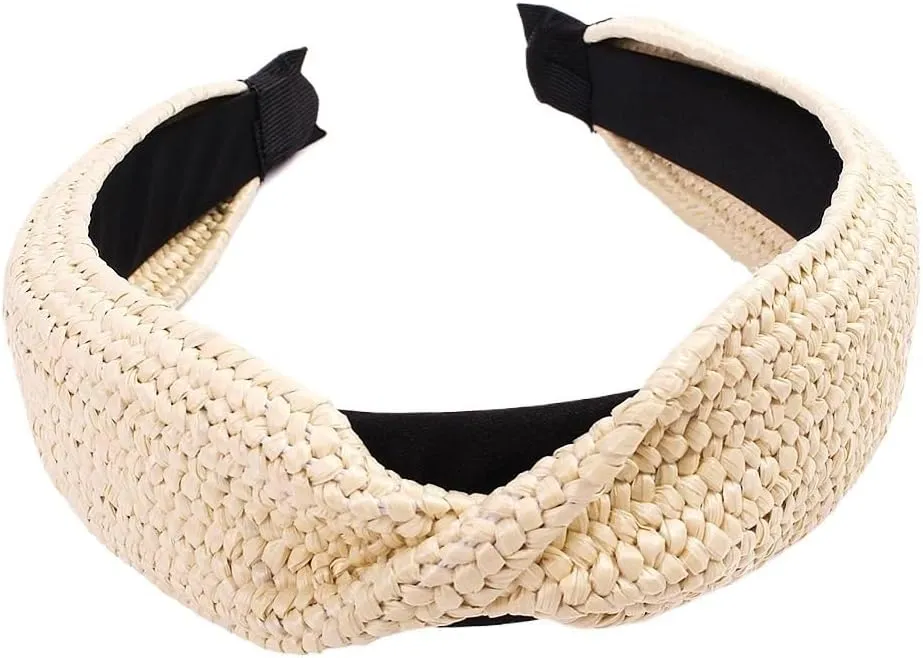 Straw Headband, Hairpin Headband, Simple And Wide Edged, Fresh And Knotted Headband