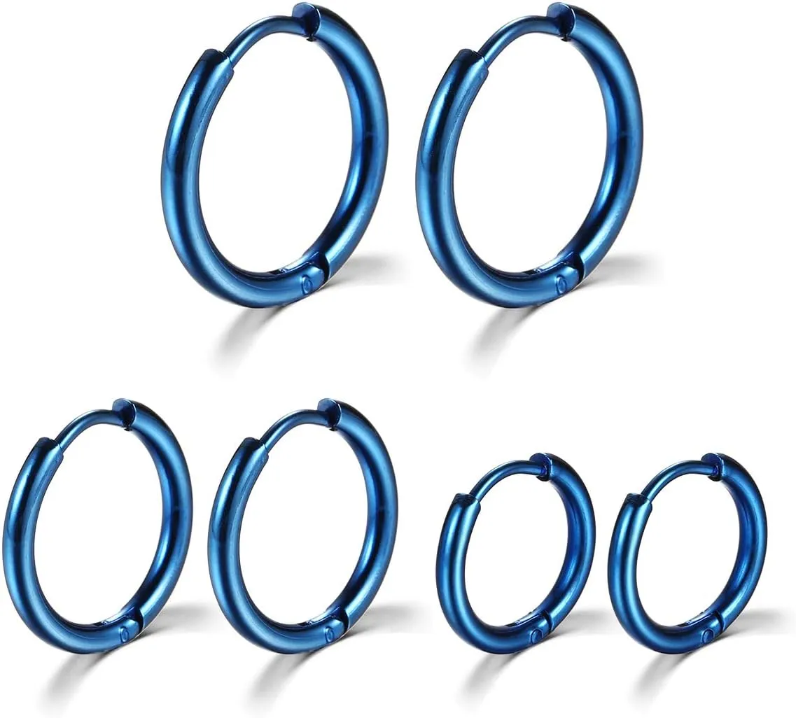 Surgical Stainless Steel Hoop Earrings 8mm/10mm/12mm Small Huggie Hoop Earrings for Women and Men
