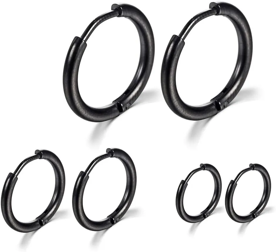 Surgical Stainless Steel Hoop Earrings 8mm/10mm/12mm Small Huggie Hoop Earrings for Women and Men