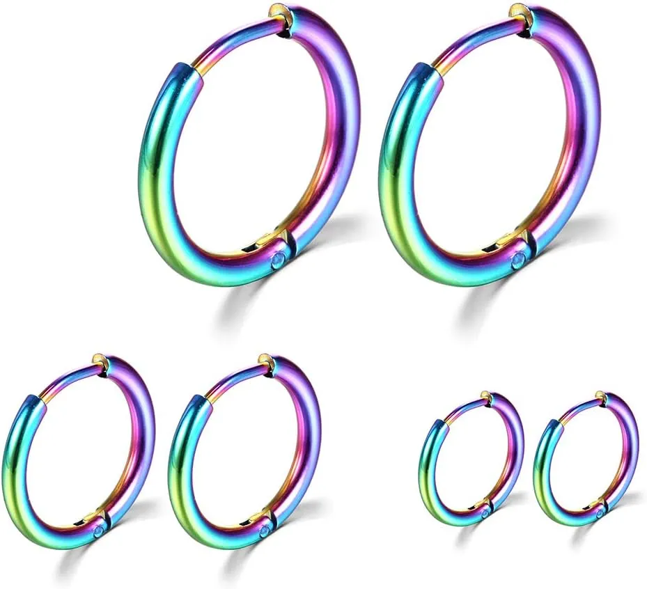 Surgical Stainless Steel Hoop Earrings 8mm/10mm/12mm Small Huggie Hoop Earrings for Women and Men