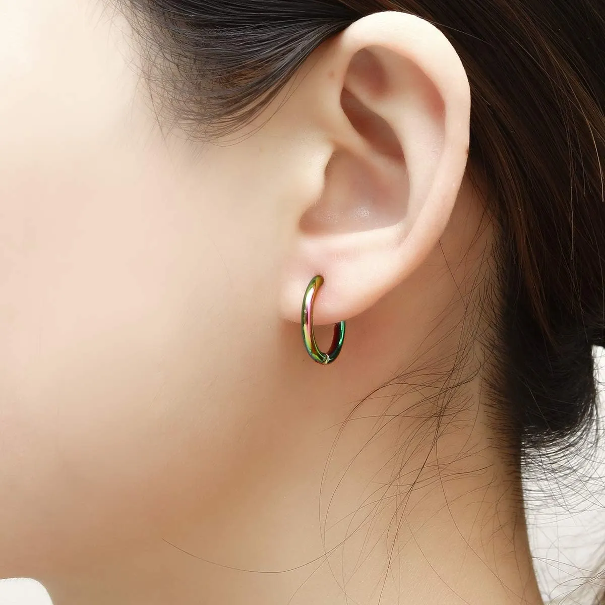 Surgical Stainless Steel Hoop Earrings 8mm/10mm/12mm Small Huggie Hoop Earrings for Women and Men