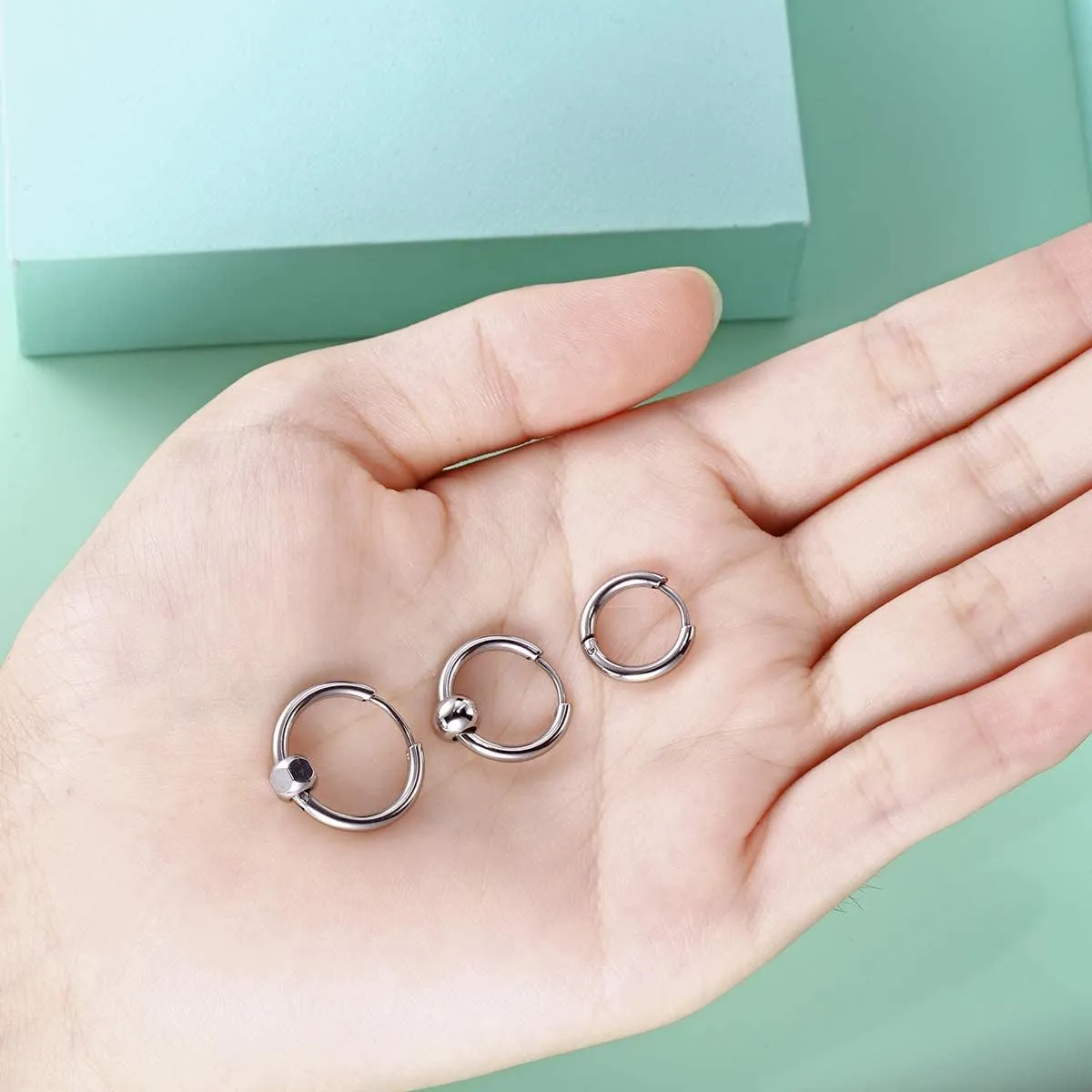 Surgical Stainless Steel Small Hoop Earrings 10mm/12mm/14mm Huggie Hoop Earrings for Women and Men