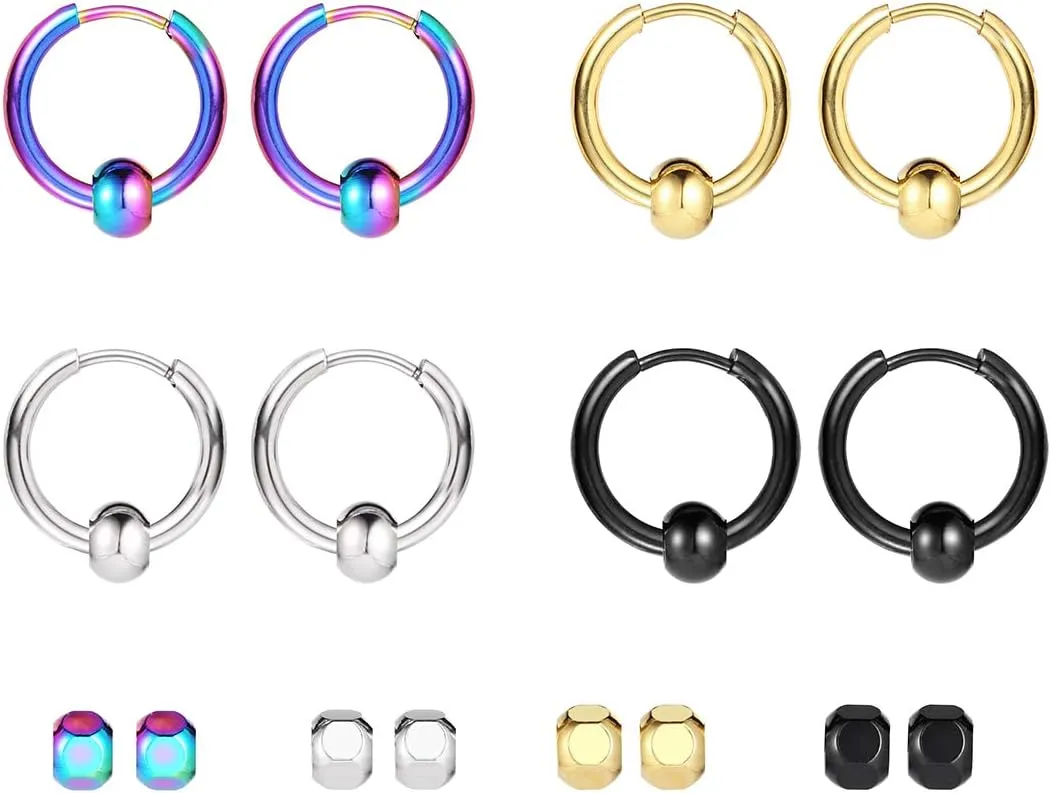 Surgical Stainless Steel Small Hoop Earrings 10mm/12mm/14mm Huggie Hoop Earrings for Women and Men