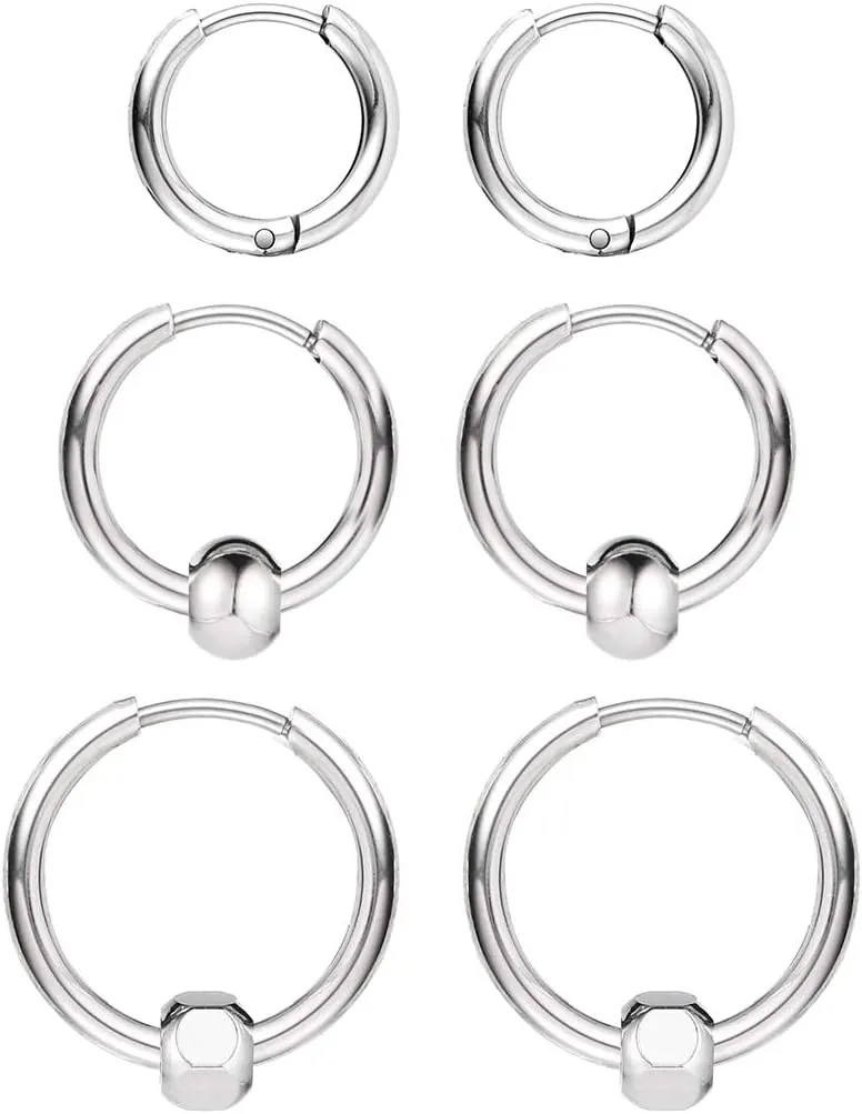 Surgical Stainless Steel Small Hoop Earrings 10mm/12mm/14mm Huggie Hoop Earrings for Women and Men
