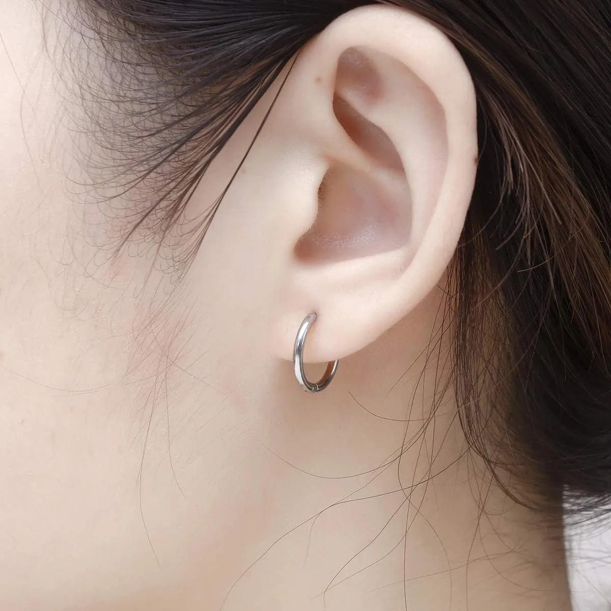 Surgical Stainless Steel Thin Hoop Earrings 6mm/8mm/10mm Small Huggie Hoop Earrings for Women and Men