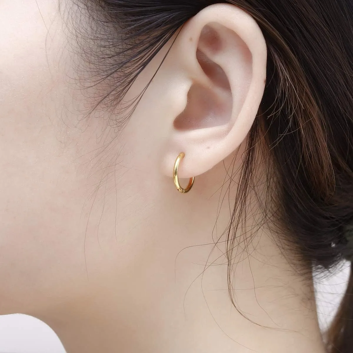 Surgical Stainless Steel Thin Hoop Earrings 6mm/8mm/10mm Small Huggie Hoop Earrings for Women and Men