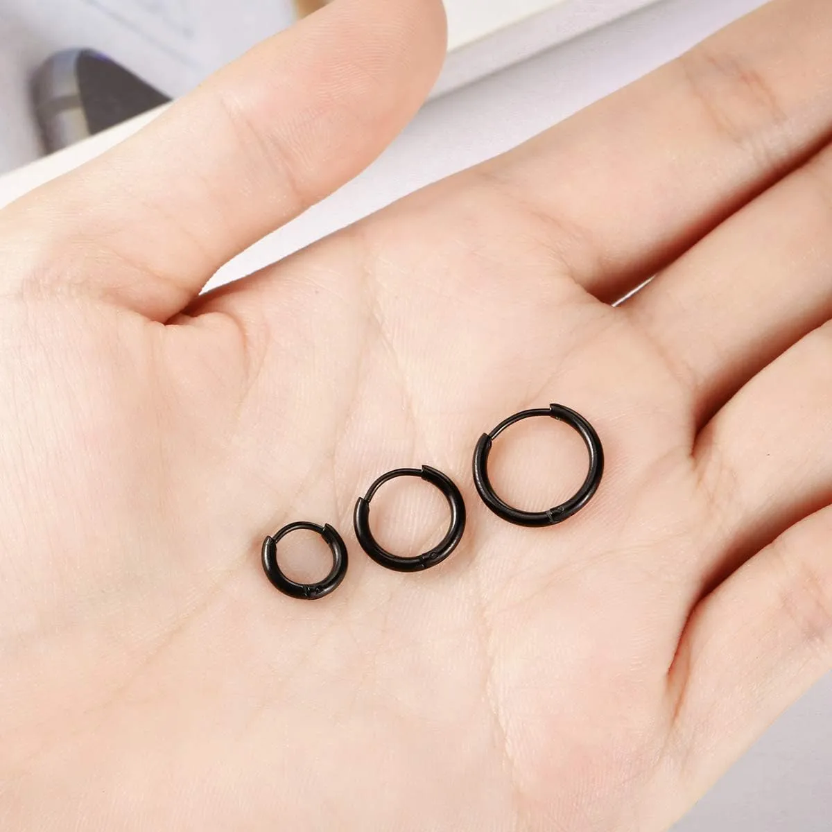 Surgical Stainless Steel Thin Hoop Earrings 6mm/8mm/10mm Small Huggie Hoop Earrings for Women and Men