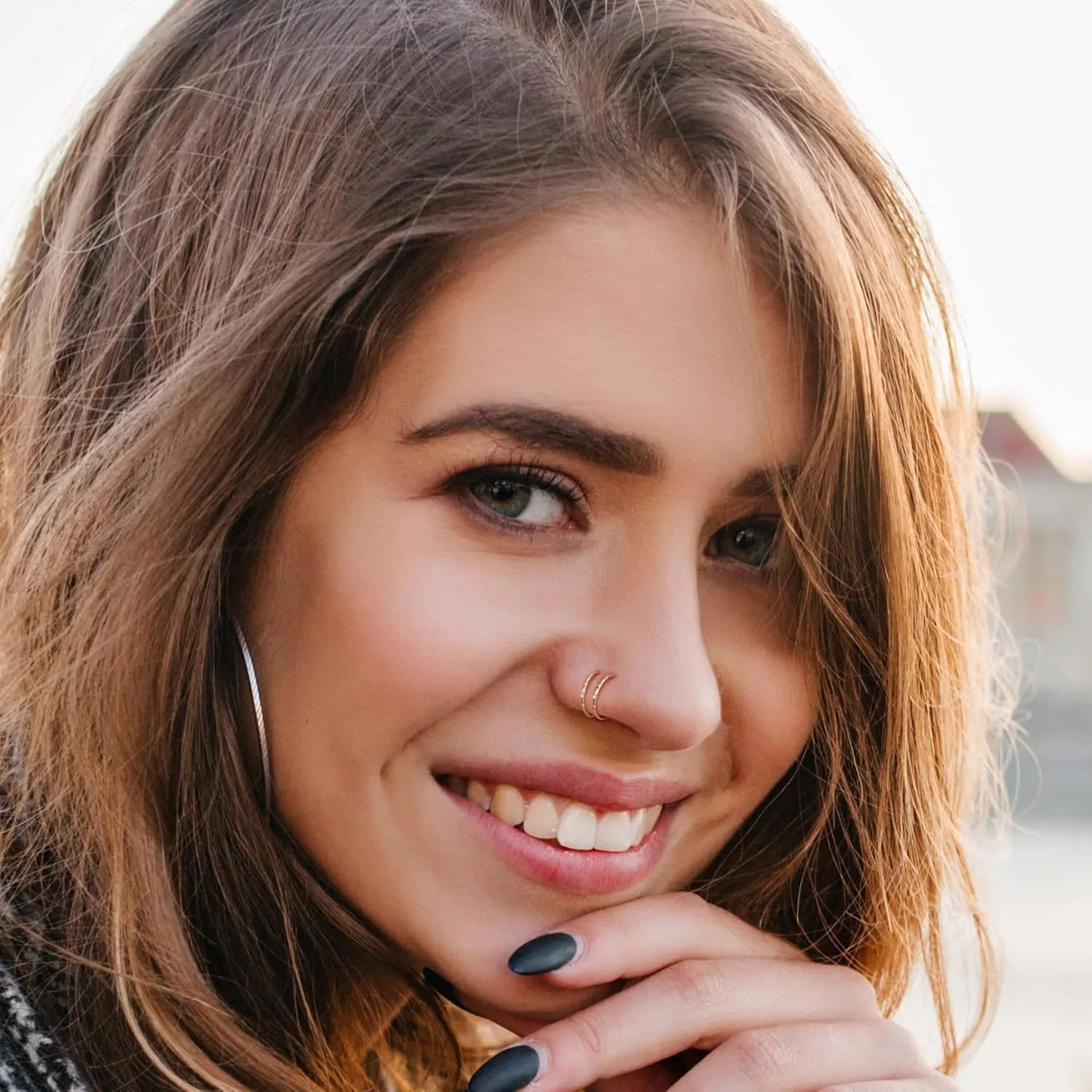 Tiny Nose Hoop Piercing - Small Nose Hoop for Women - Handmade Artifical Jewelry